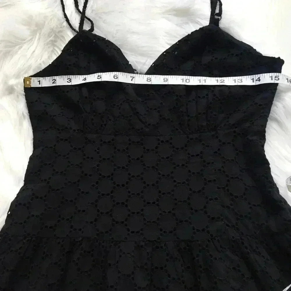 Tweeds Eyelet Adjustable Strap Sleeveless Dress - Picture 5 of 7